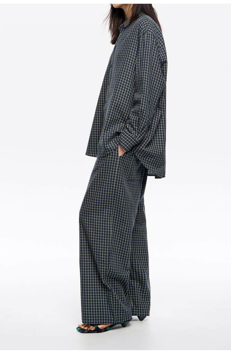 Bimba y Lola Checked Elasticated Waist Trousers, Alternate, color, Navy