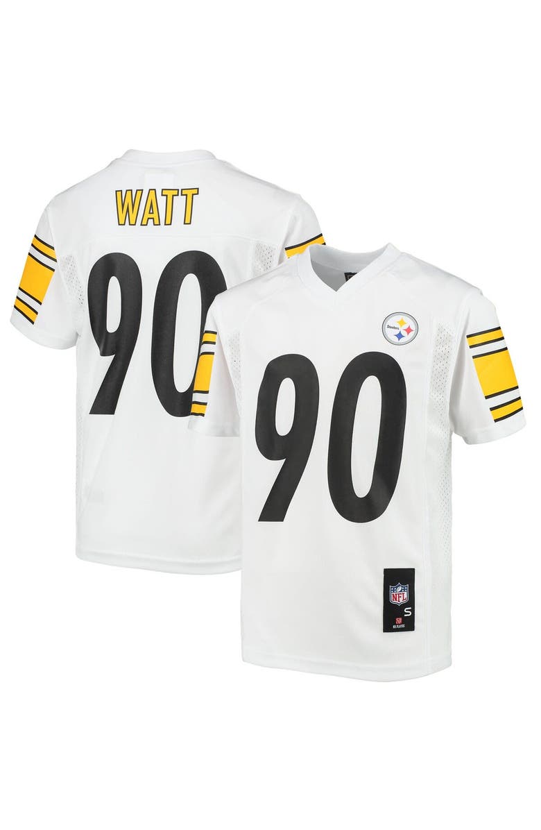 Outerstuff Youth T.J. Watt White Pittsburgh Steelers Replica Player Jersey, Main, color, 