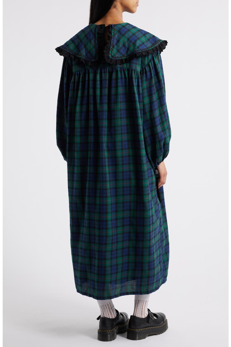 Magic Maker Long Sleeve Plaid Maxi Dress, Alternate, color, GREEN PLAID