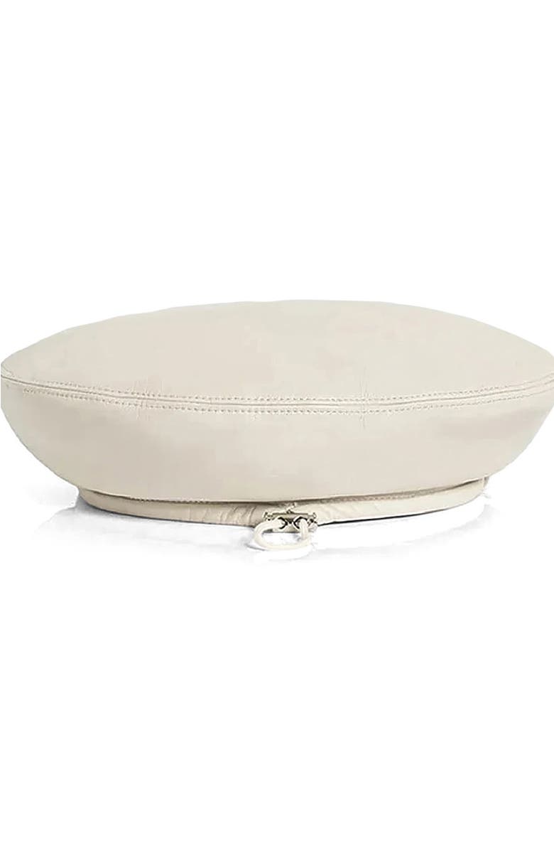 Manière De Voir Anya Leather Beret, Alternate, color, Beige