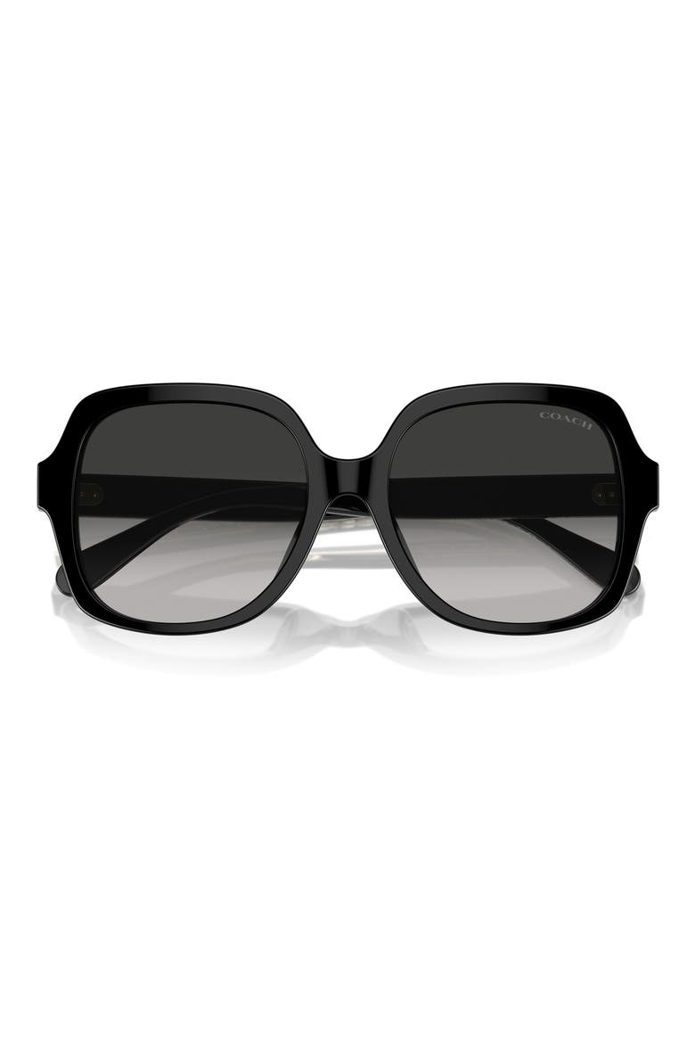 54mm Square Gradient Sunglasses, Main, color, BLACK