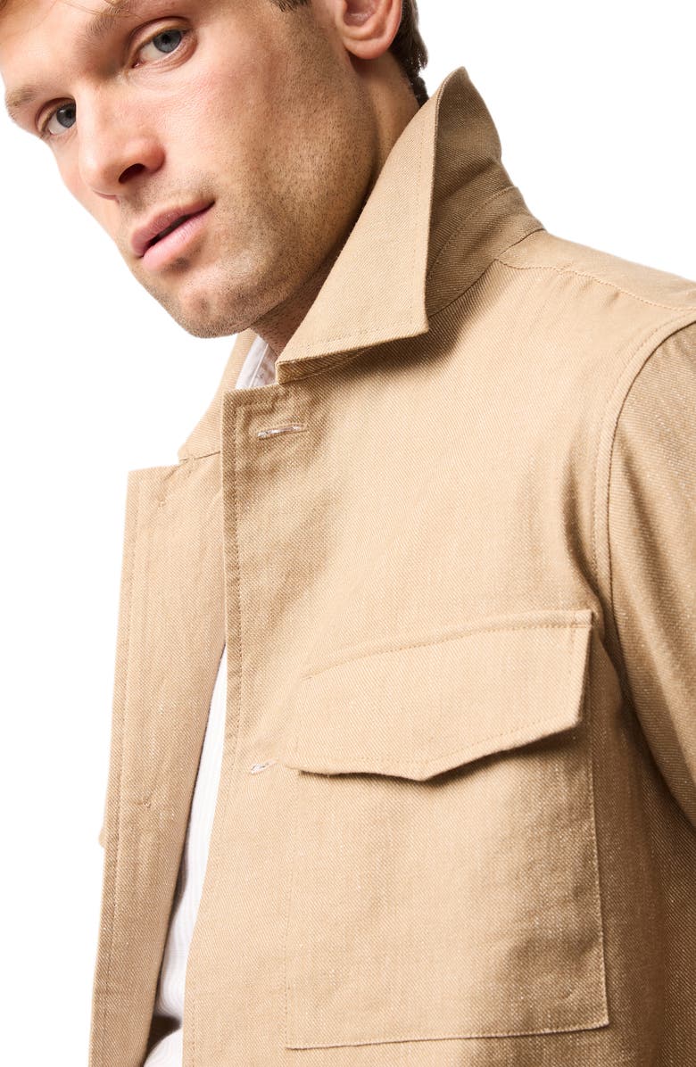 Rodd & Gunn Rocky Bay Cotton & Linen Shirt Jacket, Alternate, color, Toffee