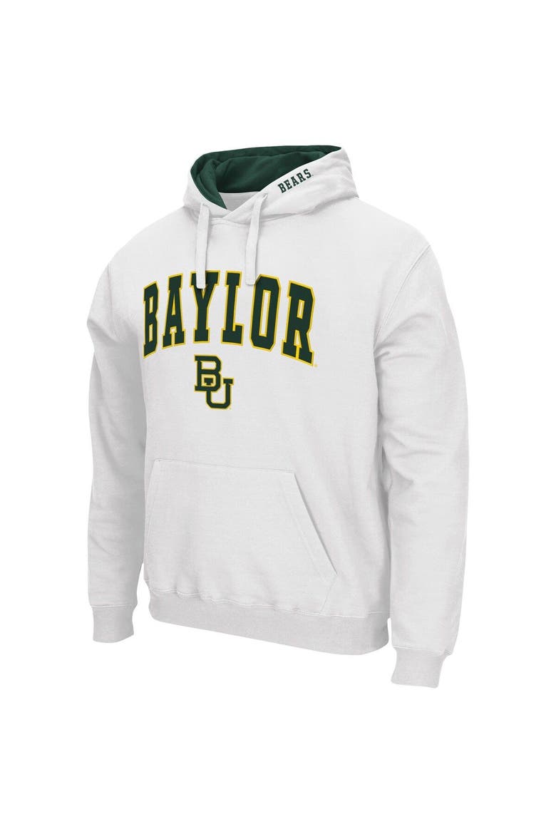 Men's Colosseum White Baylor Bears Arch & Logo 3.0 Pullover Hoodie, Alternate, color, White