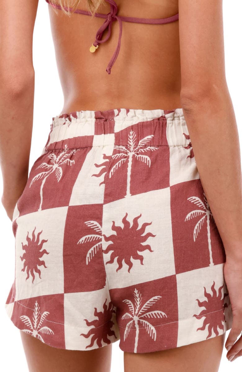 MALAI Sunrise Palm Vento Cover-Up Shorts, Alternate, color, Sunrise Palm