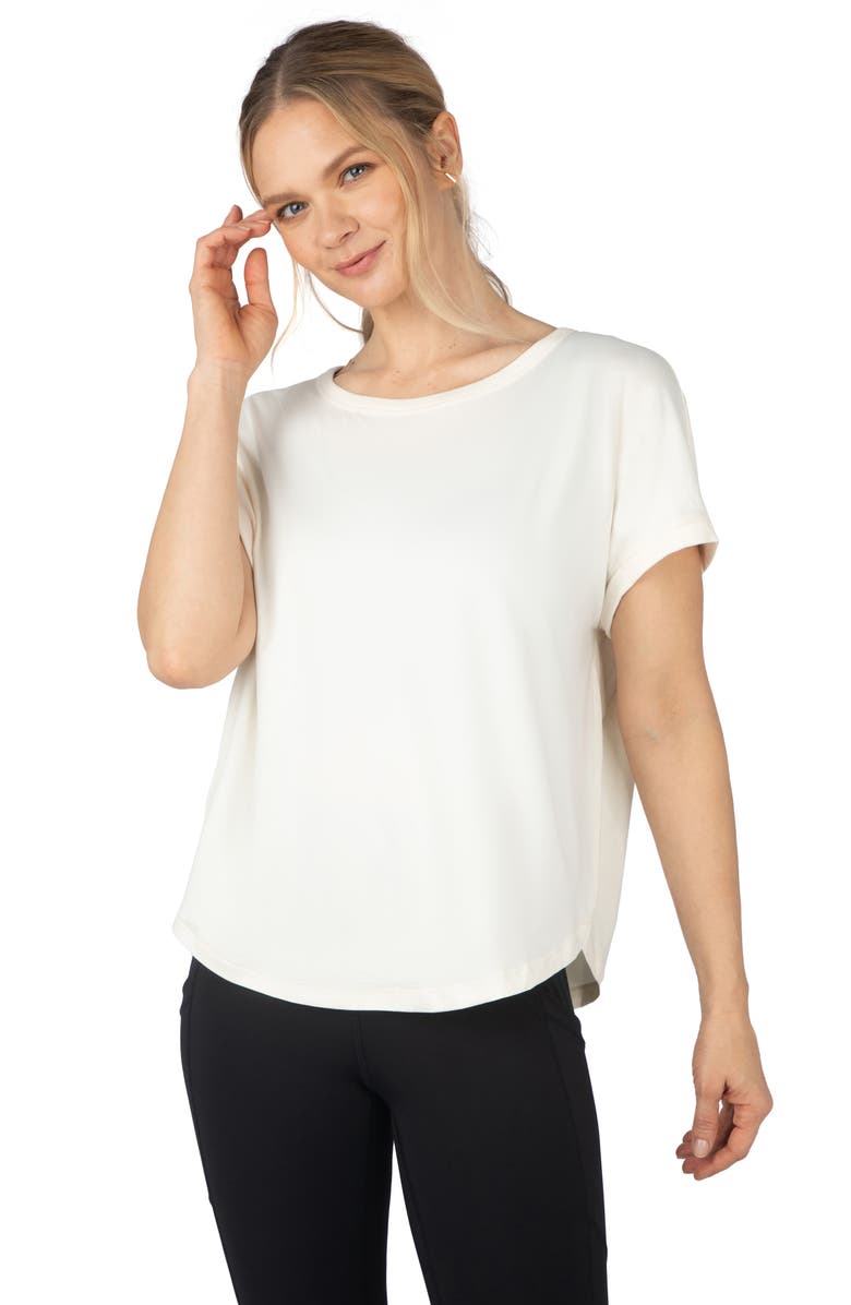 90 DEGREE BY REFLEX Beverly Supersoft 2-Pack Roll Cuff T-Shirt, Alternate, color, Canal Blue/ Pristine