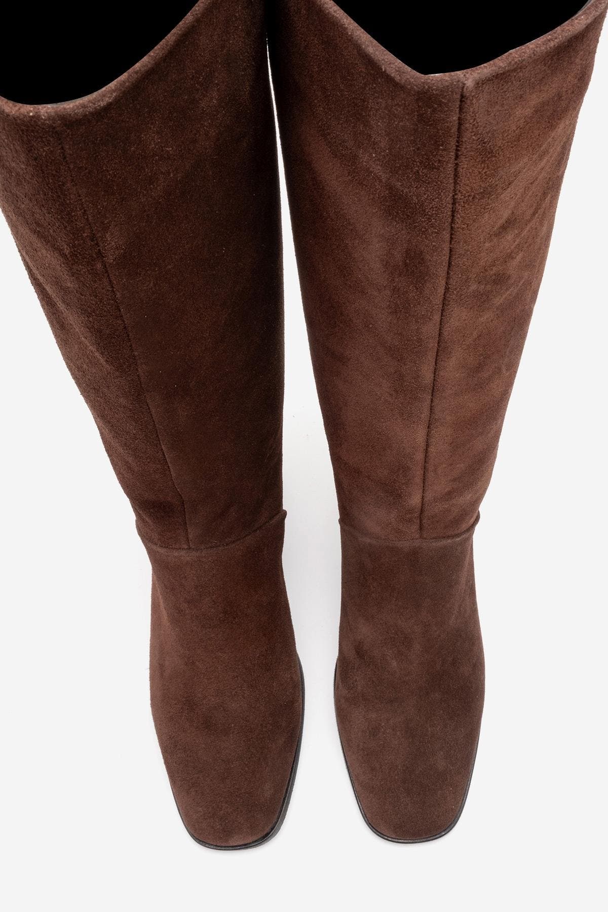 Taly Leather Block Heel Knee High Boot, Alternate, color, Brown Suede