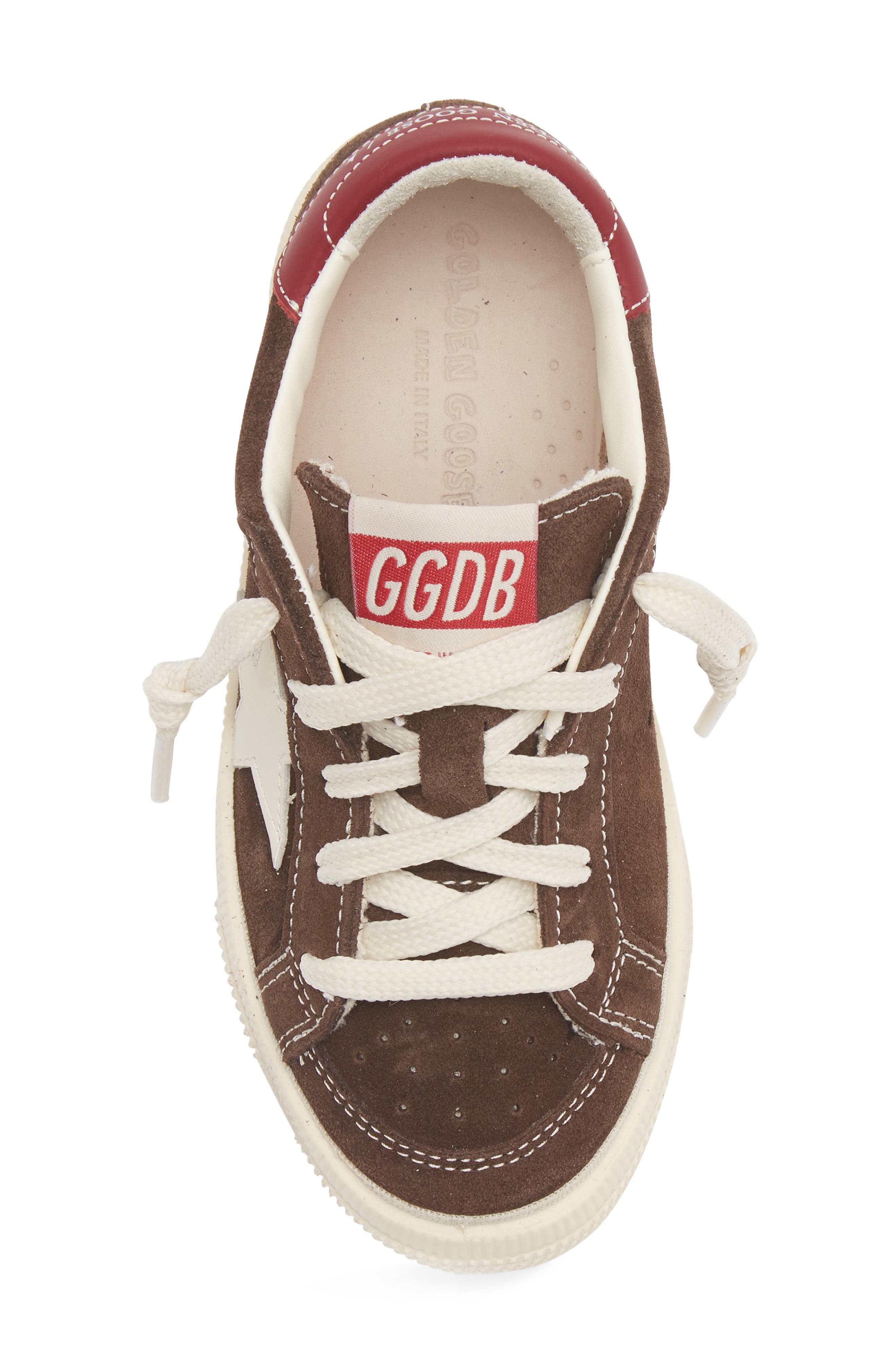 Kids' May Sneaker, Alternate, color, BROWN/ WHITE/ RED