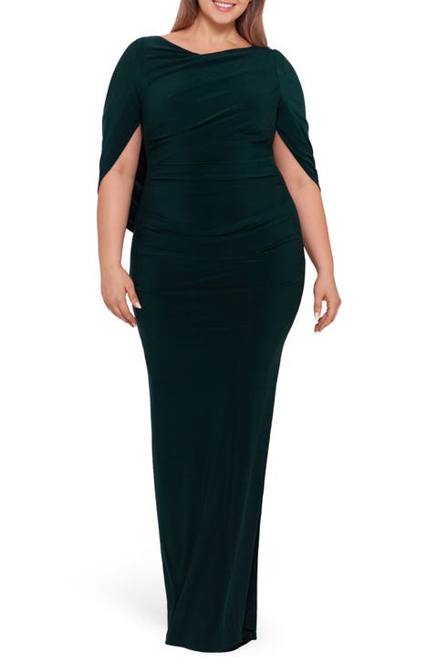 Drape Back Column Gown (Plus Size)