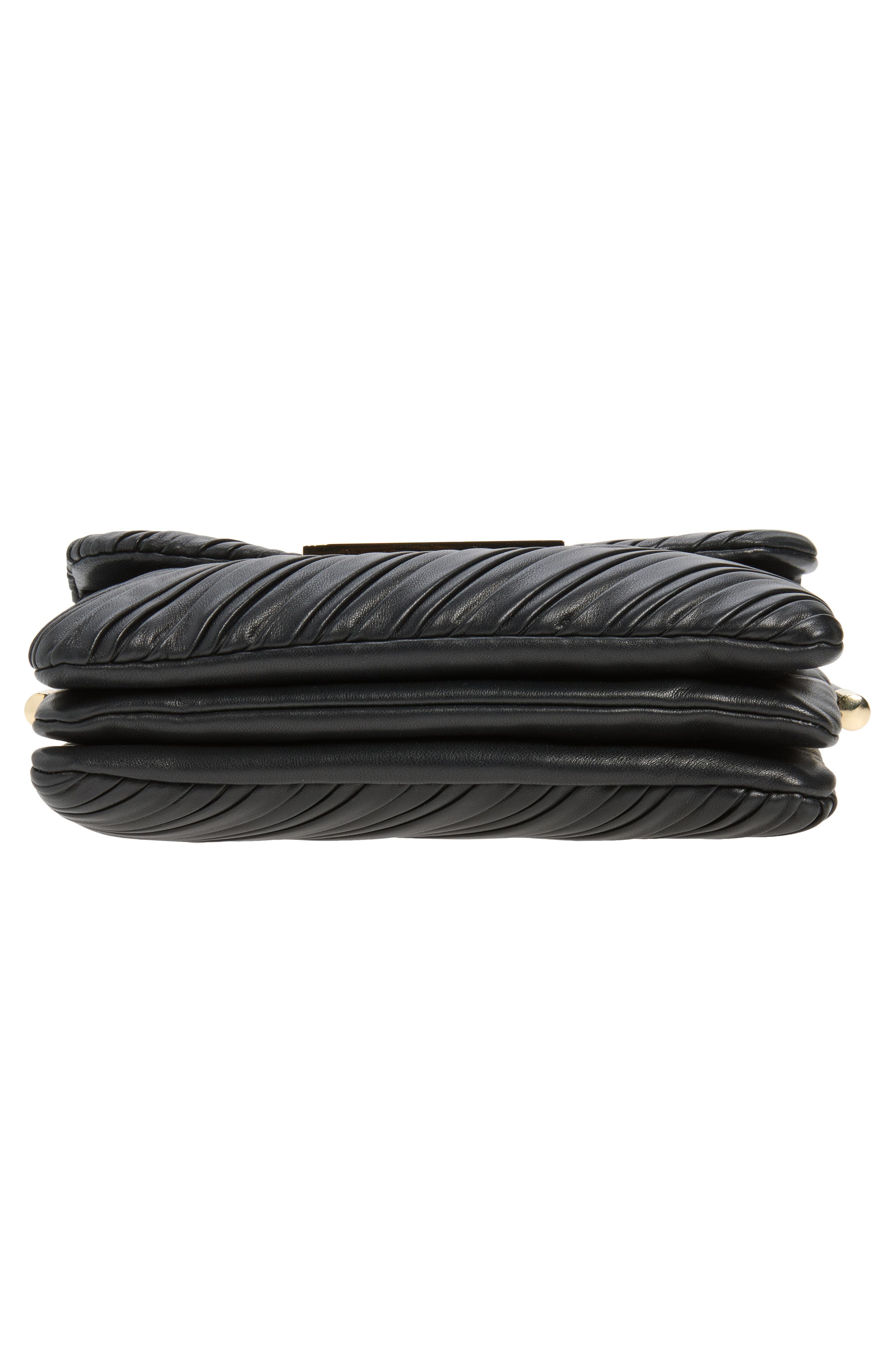 Dorian Leather Clutch, Alternate, color, BLACK