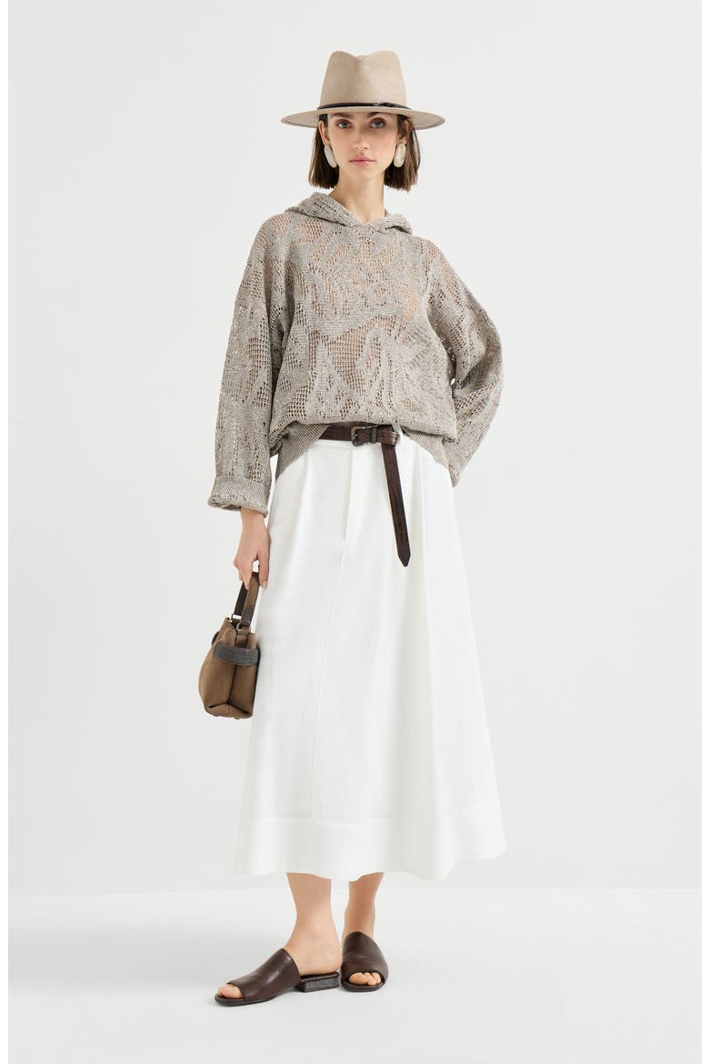 Dazzling water lilies sweater, Alternate, color, Mud