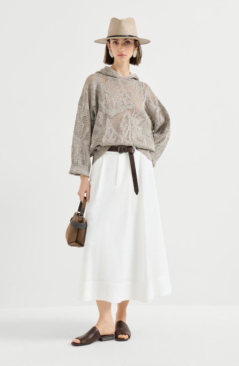 Brunello Cucinelli Dazzling water lilies sweater, Alternate, color, Mud