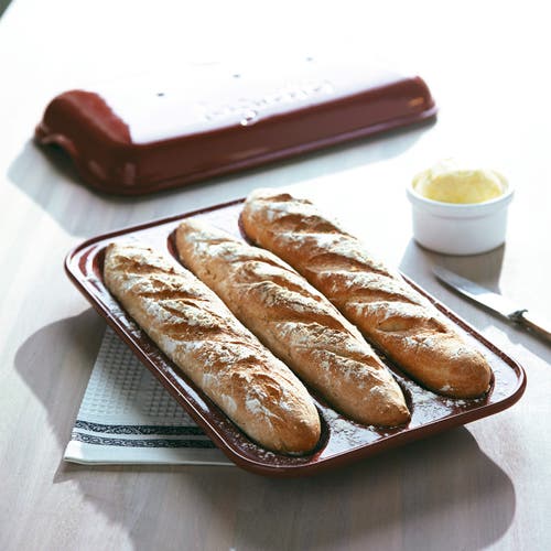 Emile Henry Flame Baguette Baker In Burgundy