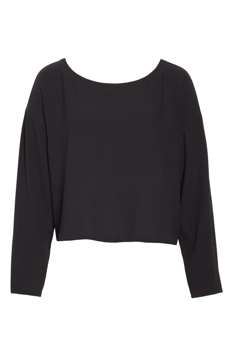 Eileen Fisher Ballet Neck Silk Top, Alternate, color,