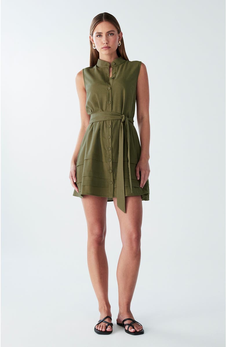 WILLA Justice Mini Dress, Alternate, color, Olive Green