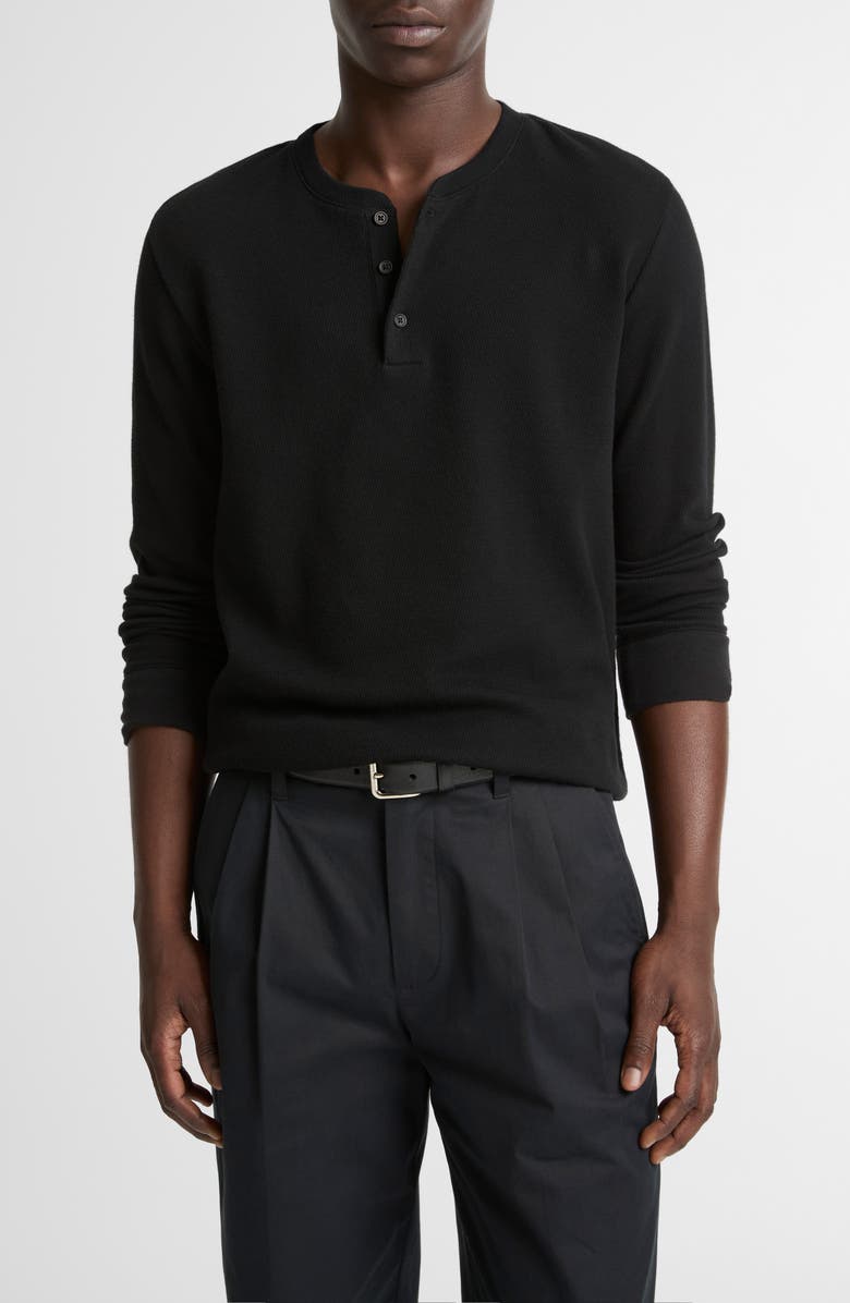 Vince Jacquard Long Sleeve Henley, Main, color, Black