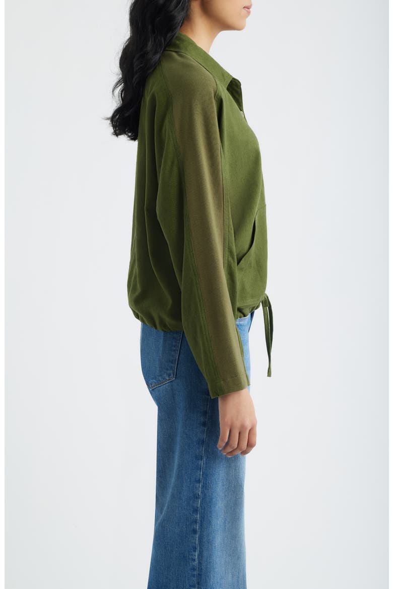 Crop Dolman Sleeve Shirt Jacket, Alternate, color, PINE