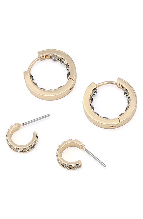 Allsaints 2 Pairs Of Huggie Hoop Earrings In Gold