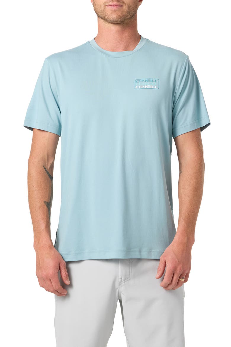 Triple Stack UPF Performance T-Shirt, Main, color, STONE BLUE
