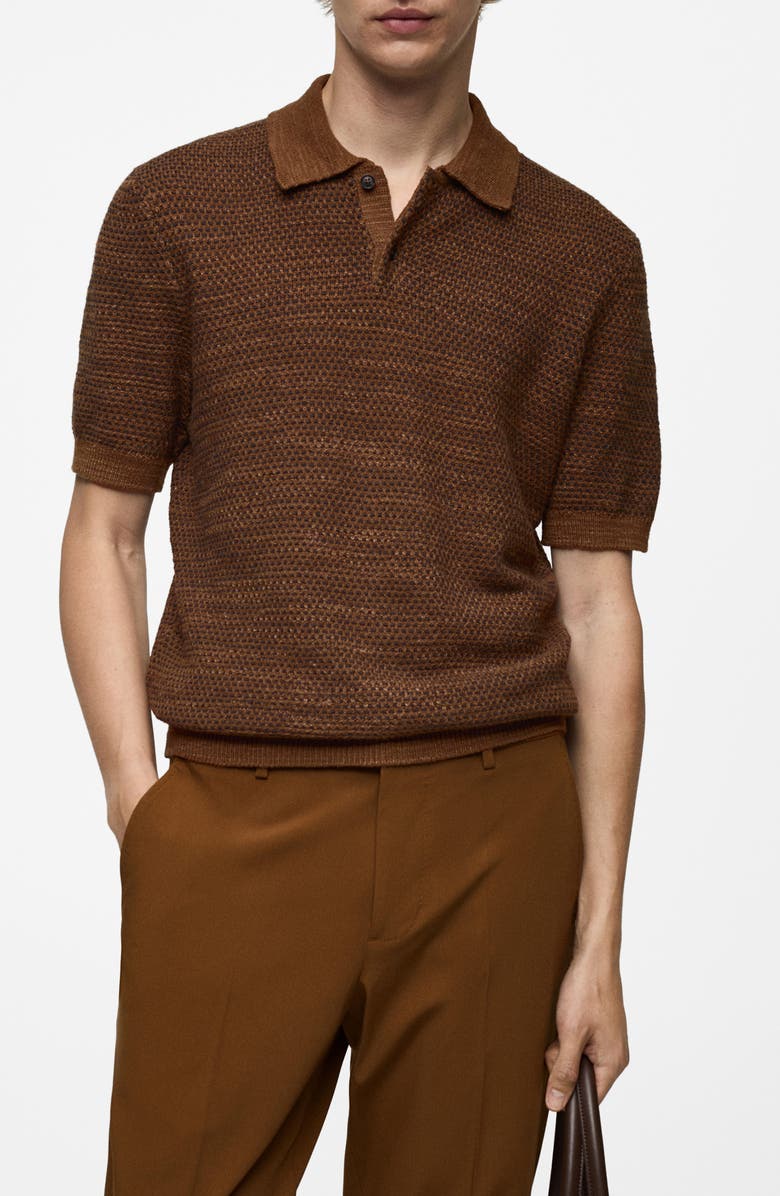 MANGO Structured Knit Polo, Main, color, 