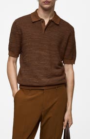 MANGO Structured Knit Polo