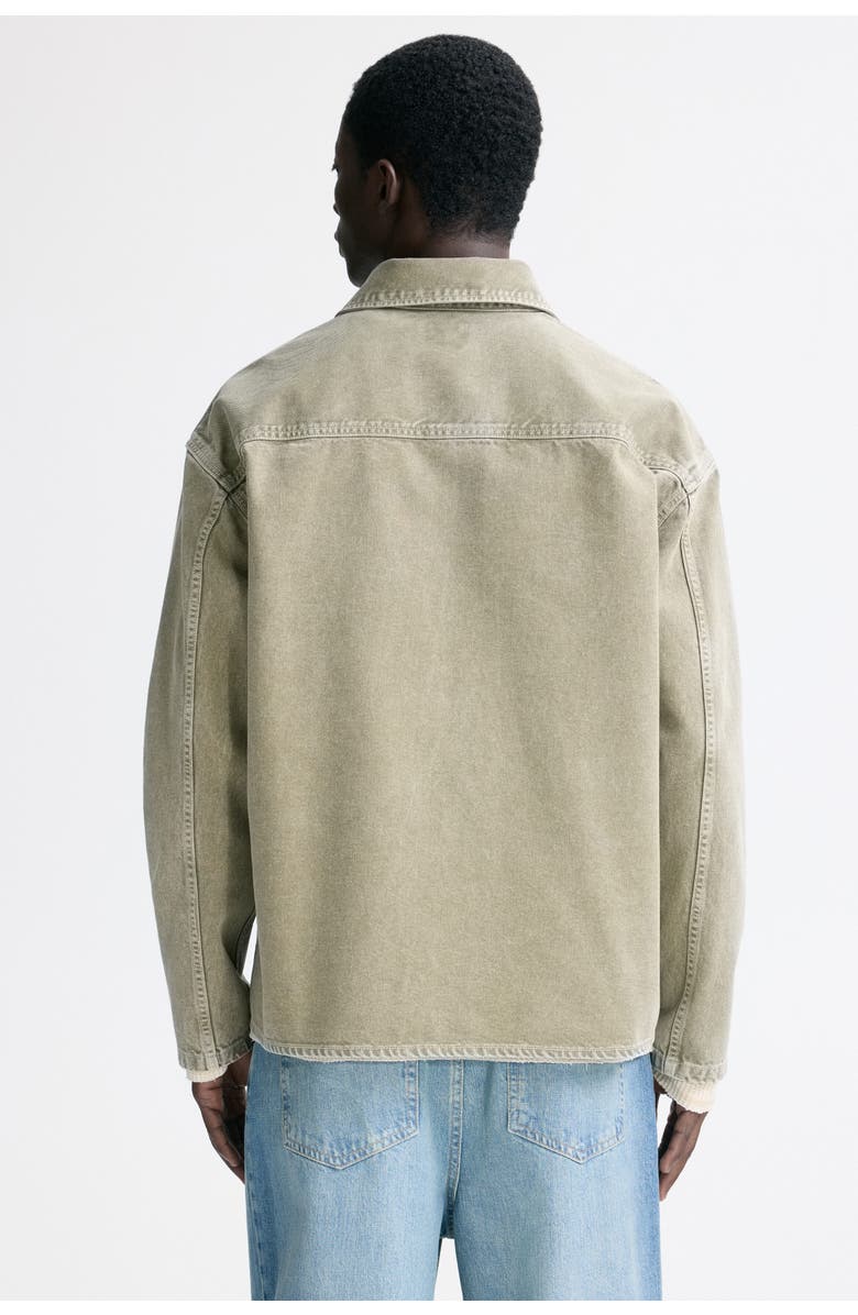 H&M Washed-look Twill Overshirt, Alternate, color, Khaki Green