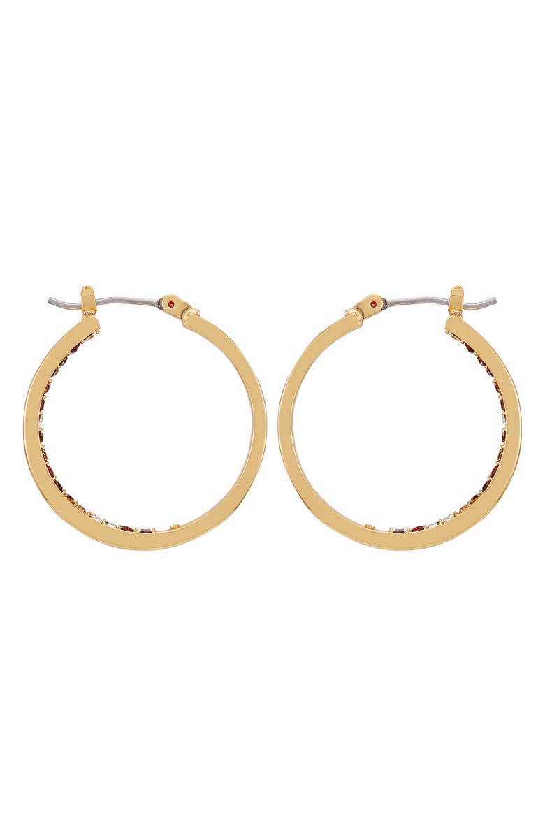 Vince Camuto Inside Out Crystal Pavé Hoop Earrings, Alternate, color, Gold Tone