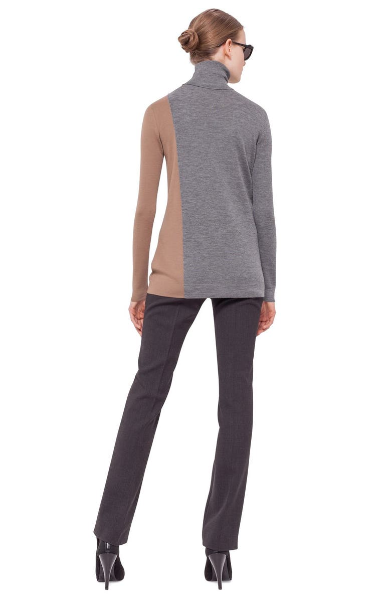 Akris punto Colorblock Wool Turtleneck Sweater, Alternate, color, 