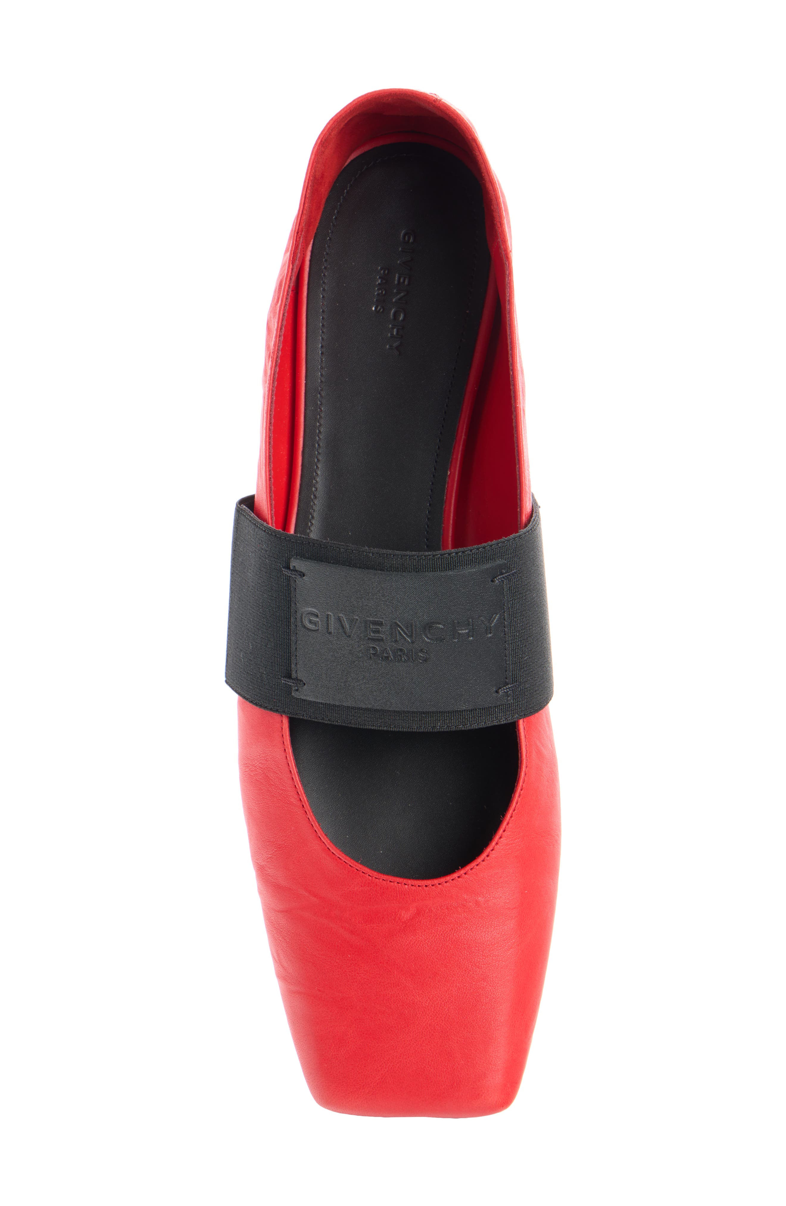 Givenchy Sliced Square Toe Mary Jane Flat, Alternate, color, Vermillon