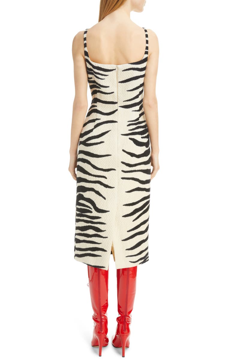 Dries Van Noten Dozz Zebra Print Sheath Dress, Alternate, color, 