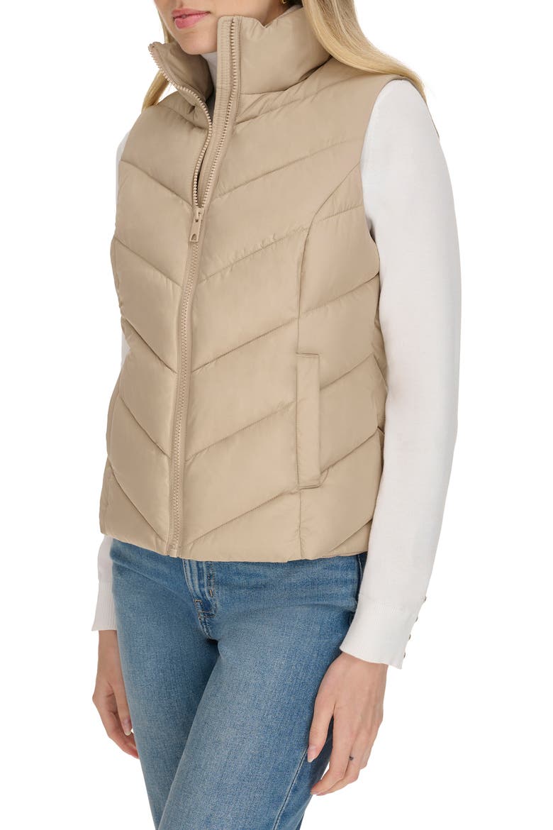Pongee Puffer Vest, Alternate, color, DUNE