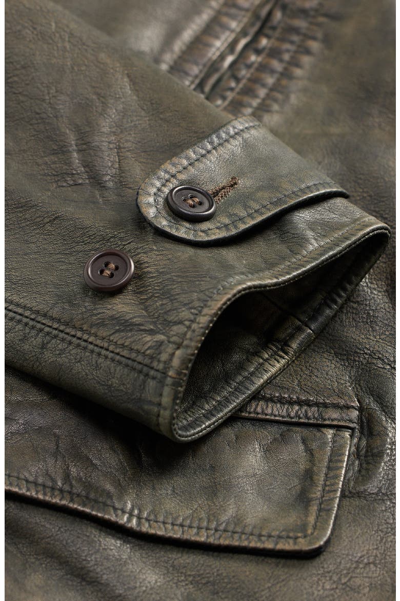 Indigo Leather Car Coat (Men) | Nordstrom