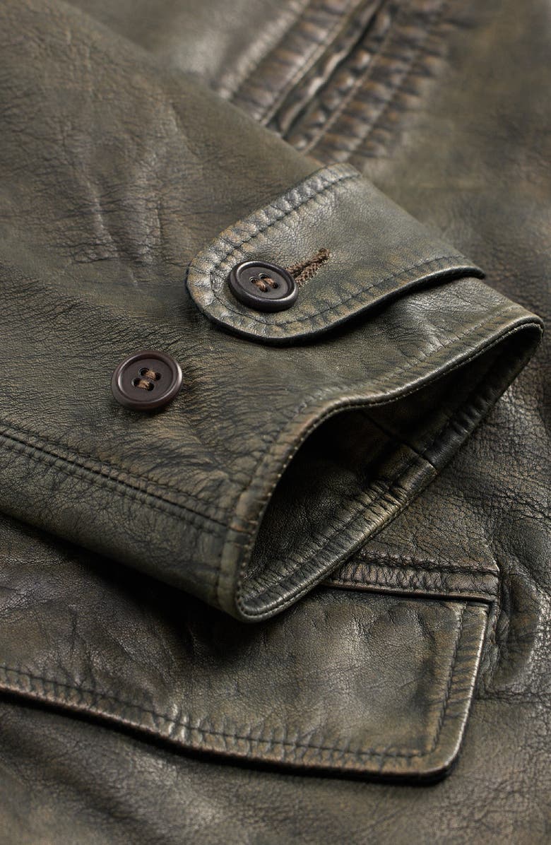 Double RL Indigo Leather Car Coat, Alternate, color, Vintage Indigo