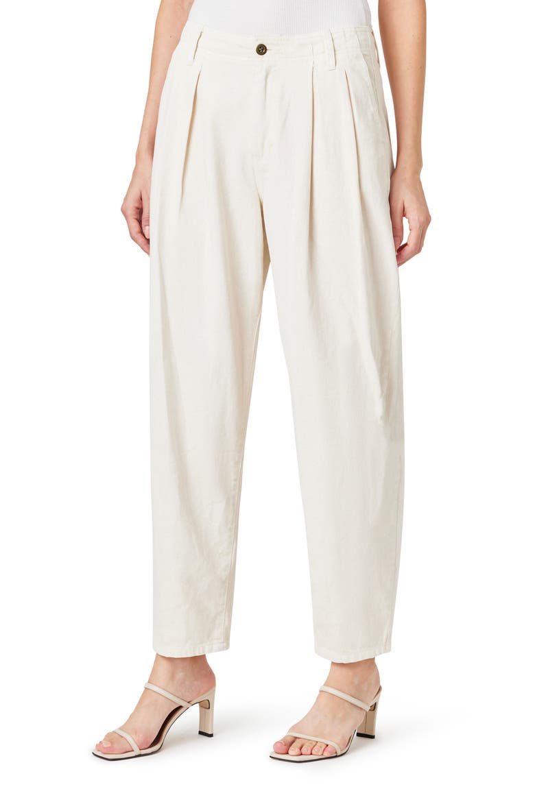 Pleated Tapered Jeans, Alternate, color, STONE