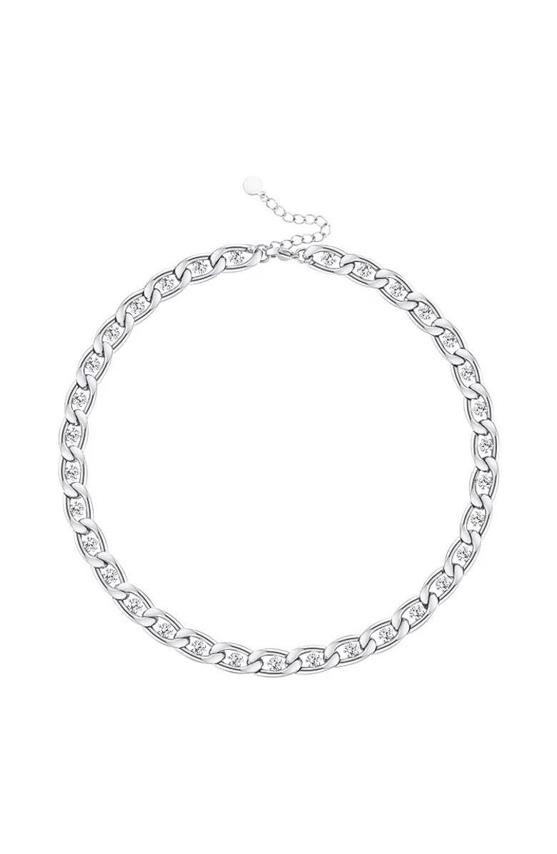 Mazin Jewels Chain Link Necklace, Main, color, Silver