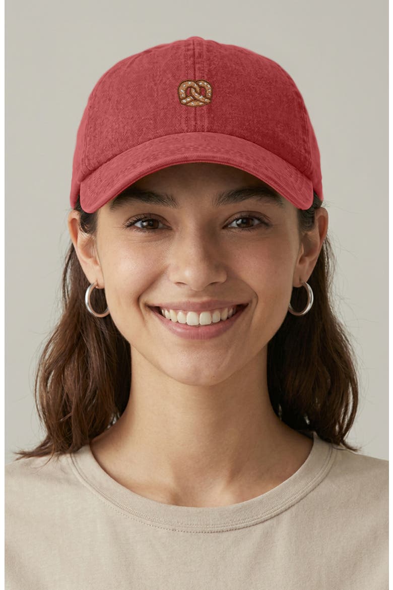 Pretzel Dad Cap, Alternate, color, Washed Red