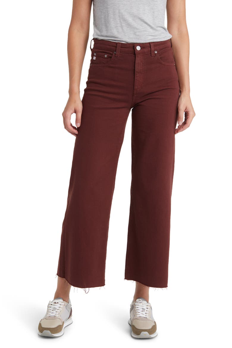 Saige Mid Rise Ankle Wide Leg Jeans, Main, color, DARK PLUM