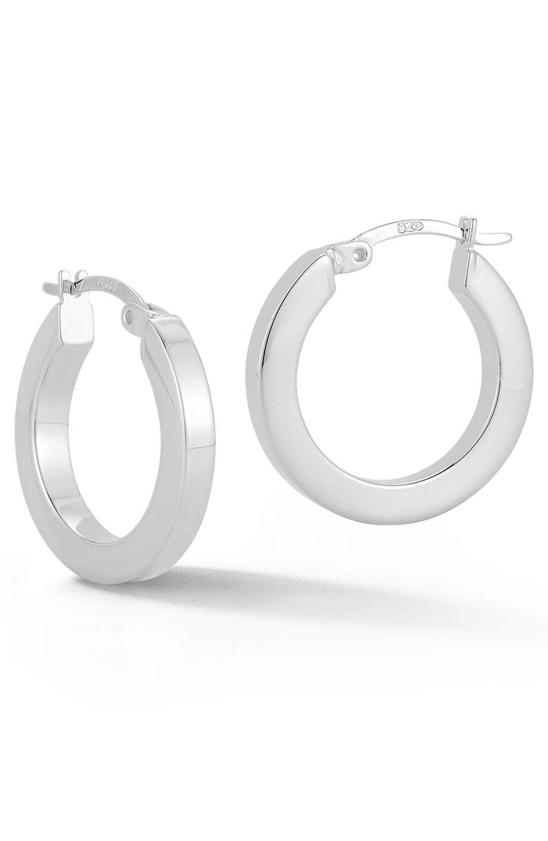 GLAZE JEWELRY Tube Hoop Earrings, Main, color, Silver
