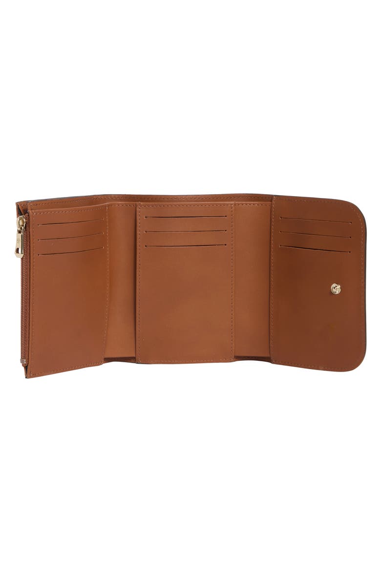 Compact Boxtrot Leather Trifold Wallet, Alternate, color, COGNAC