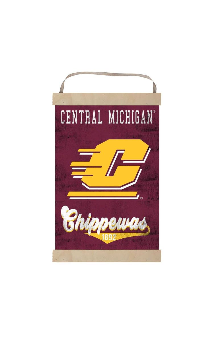 JARDINE Cent. Michigan Chippewas 12'' x 20'' Retro Logo Banner Sign, Main, color, 