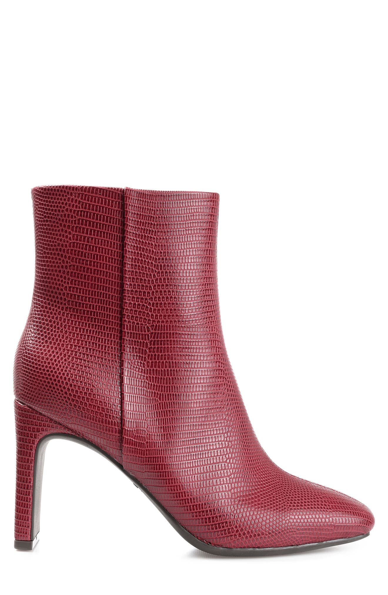 Sarla Lizard Embossed Block Heel Bootie, Alternate, color, WINE