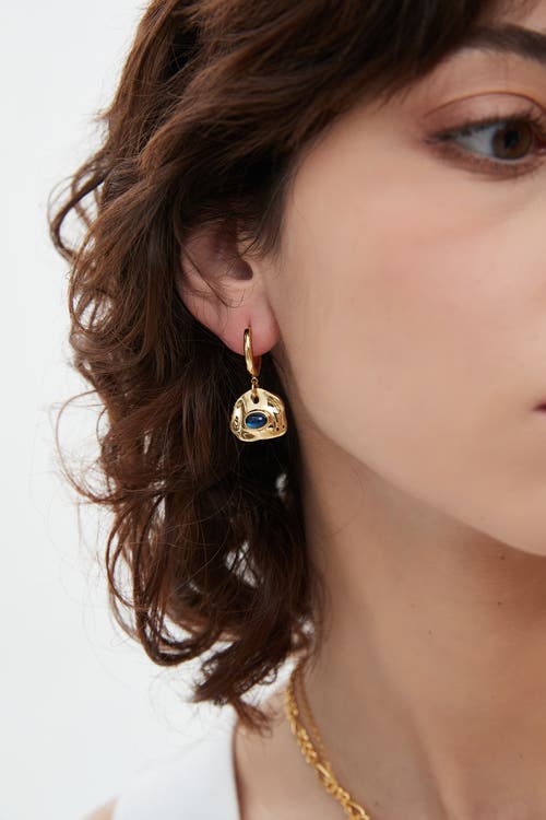 Classicharms Aria Gemstone Hoop Drop Earrings In Gold
