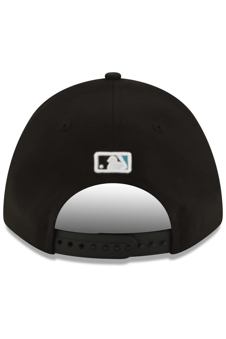 Men's New Era  Black Florida Marlins  Player Replica 9FORTY M-Crown Adjustable Hat, Alternate, color, Black