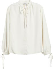 Nordstrom Long Sleeve Tie Neck Shirt