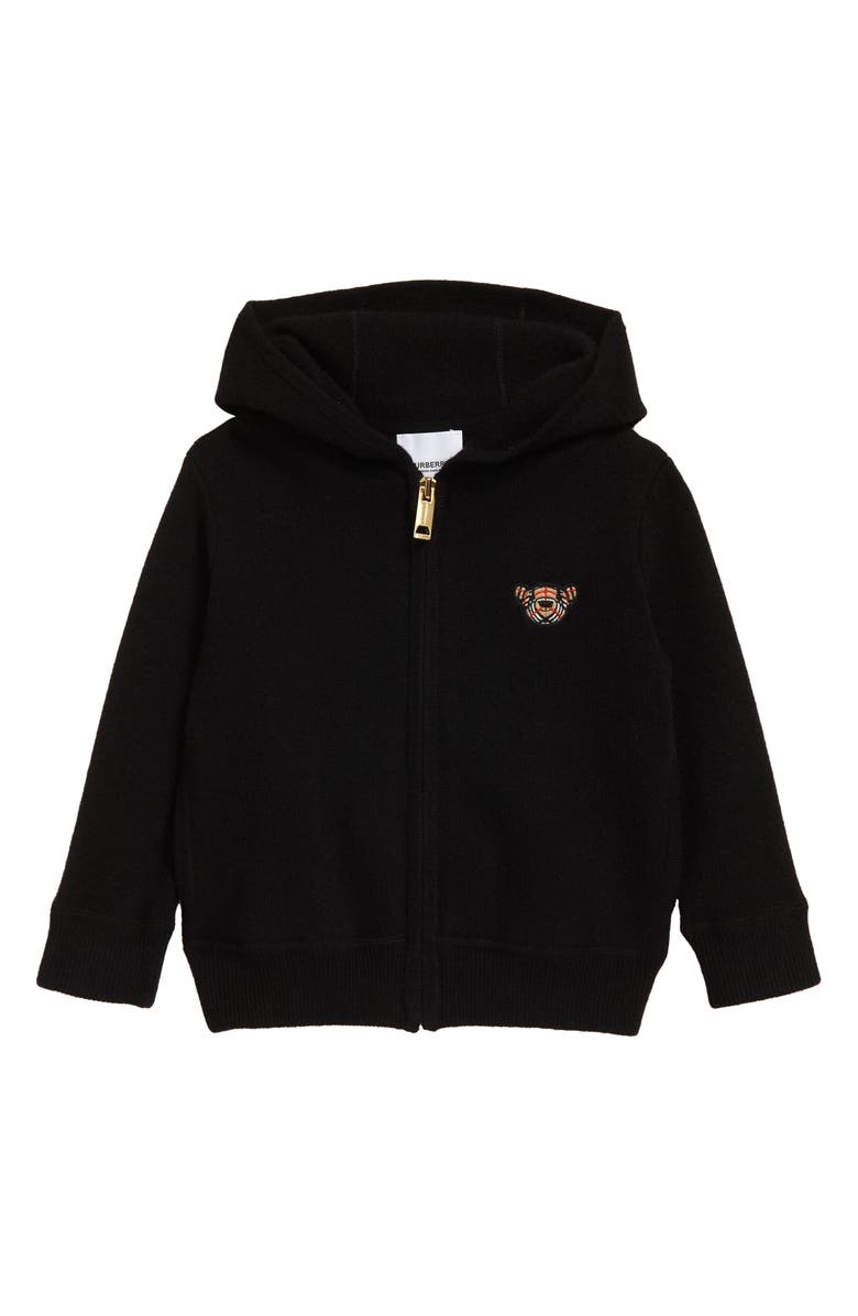 Burberry Kids' Bear Appliqué Cashmere Hoodie, Main, color,