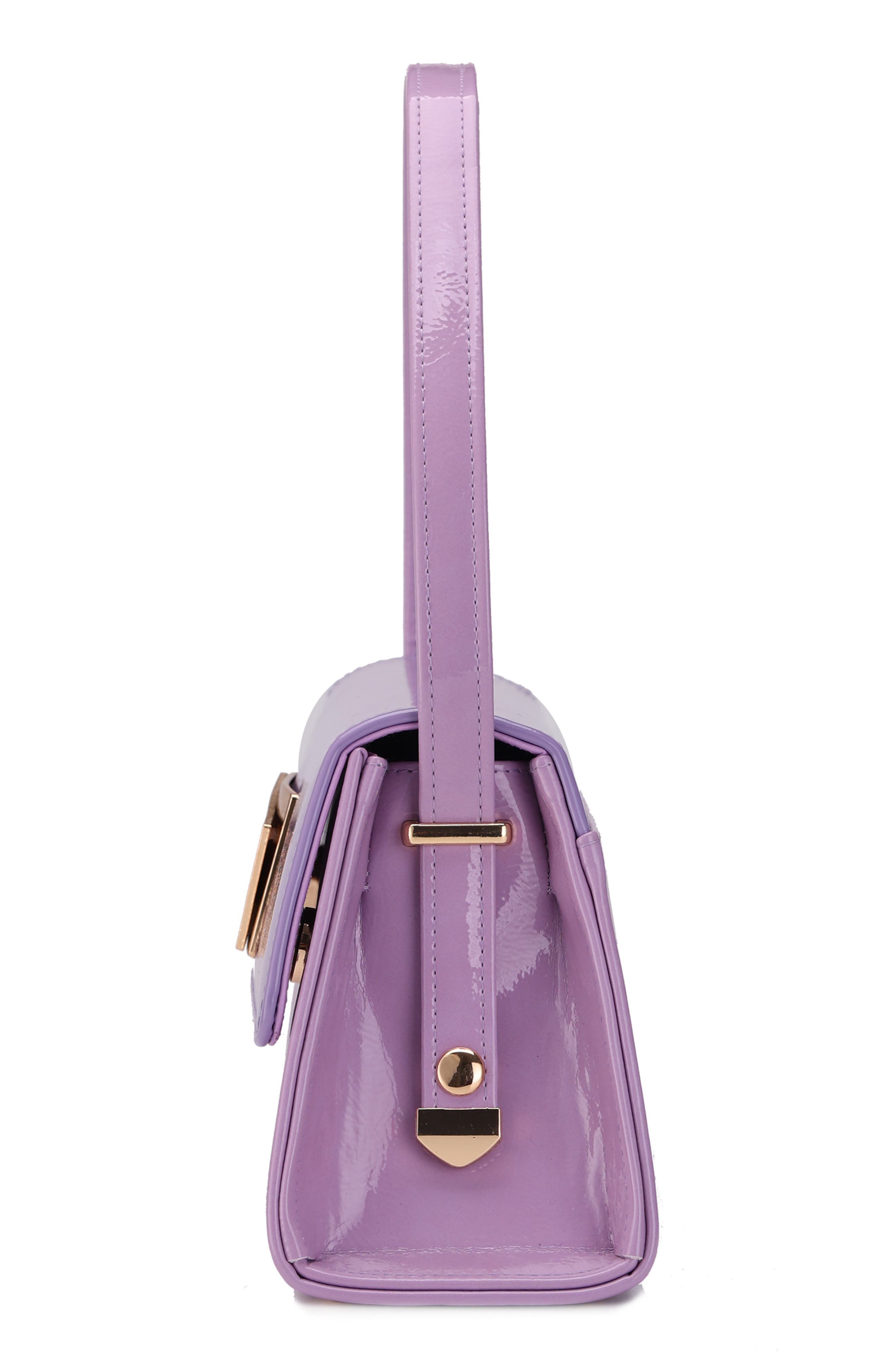 NINETY UNION Patent Faux Leather Handbag, Alternate, color, Lavender Multi
