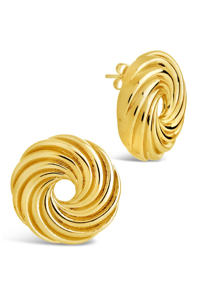 Cruller Stud Earrings, Main, color, GOLD