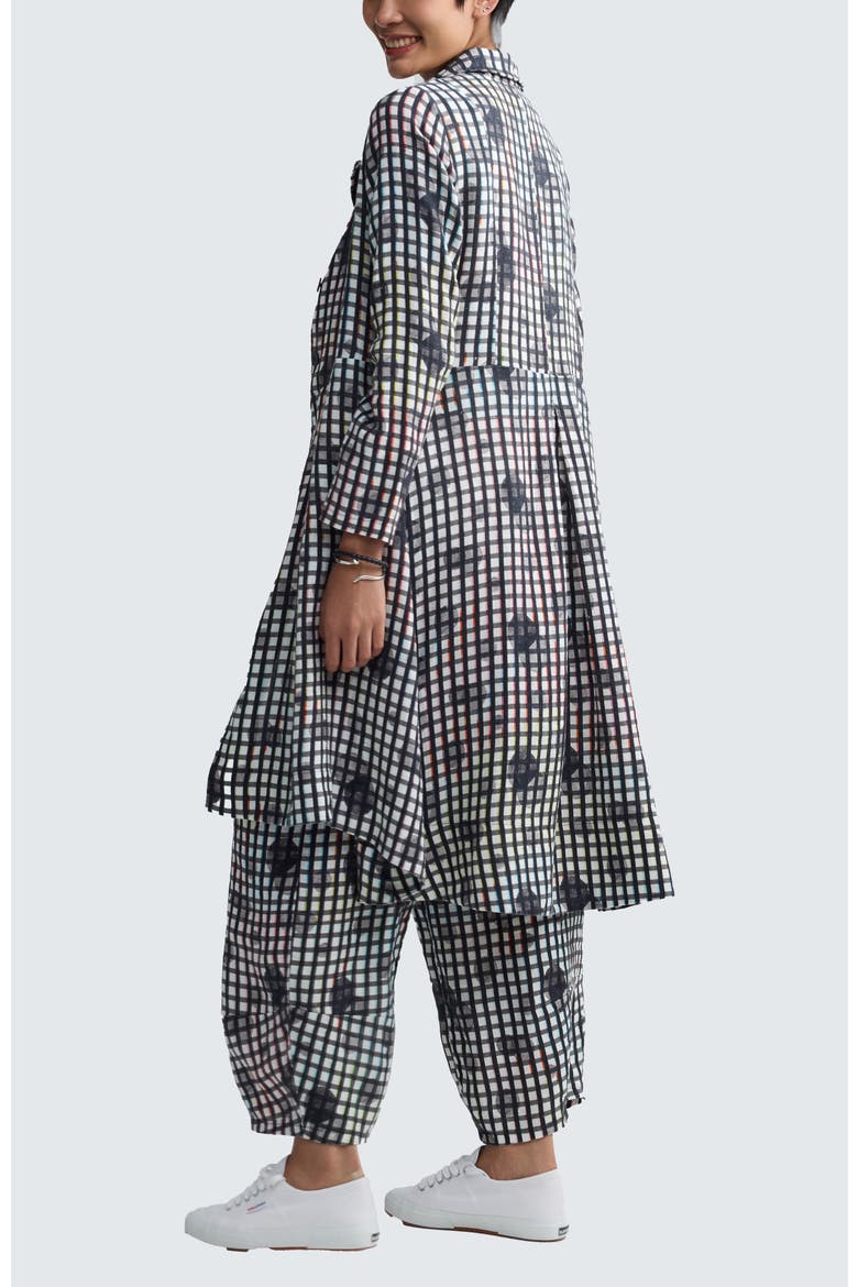 Ismera Neon Print Linen Long Jacket, Alternate, color, Neon Black