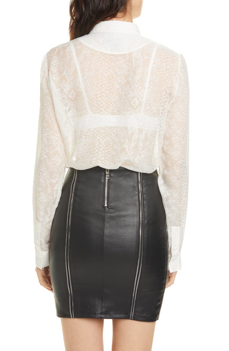 RtA Blythe Snakeskin Burnout Blouse, Alternate, color, 