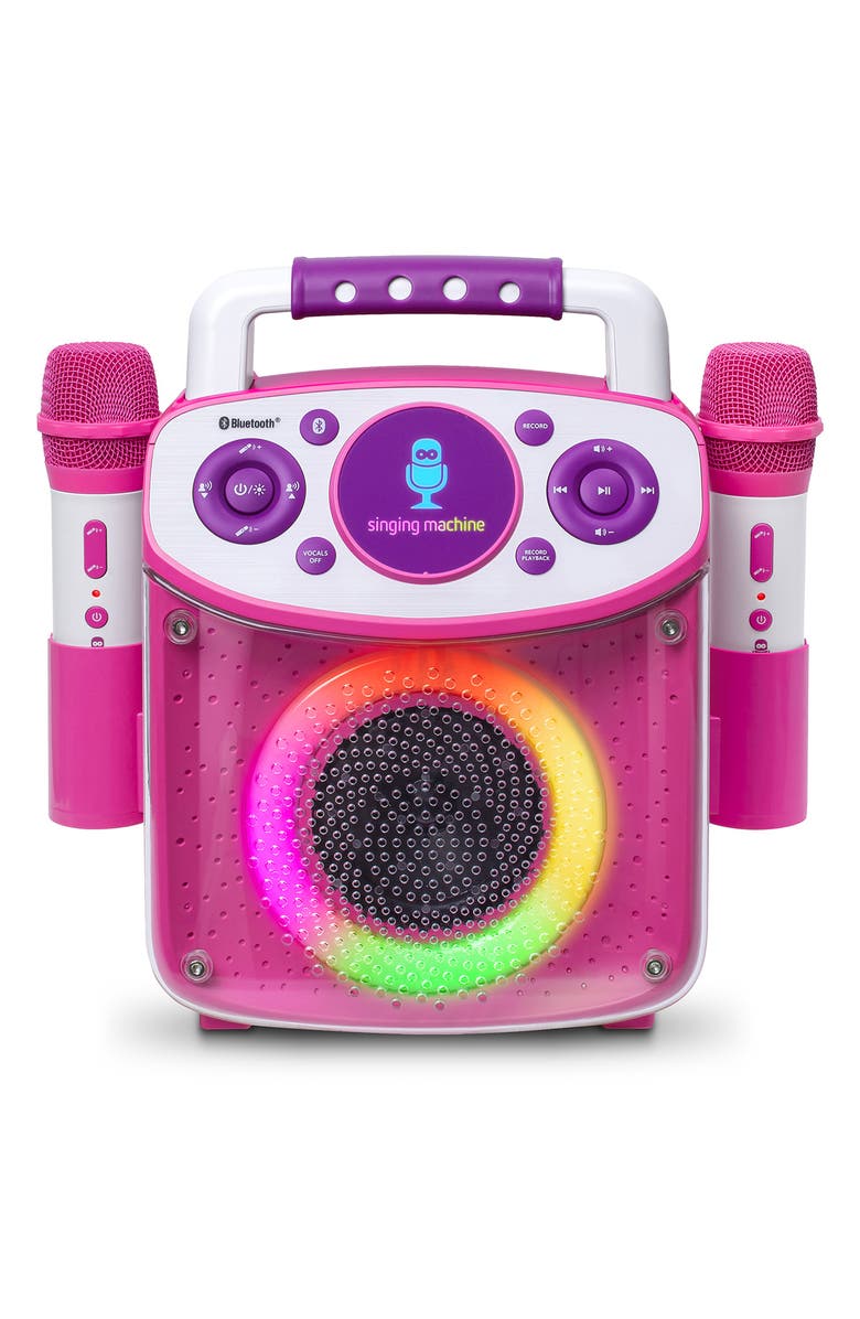 Singing Machine Mini Sparkle Bluetooth Karaoke Machine, Main, color, Pink