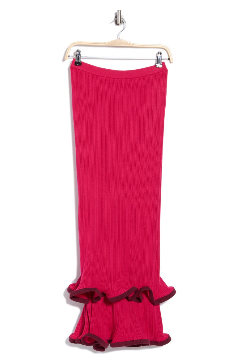 Millie Ribbed Midi Skirt, Main, color, POMEGRANATE